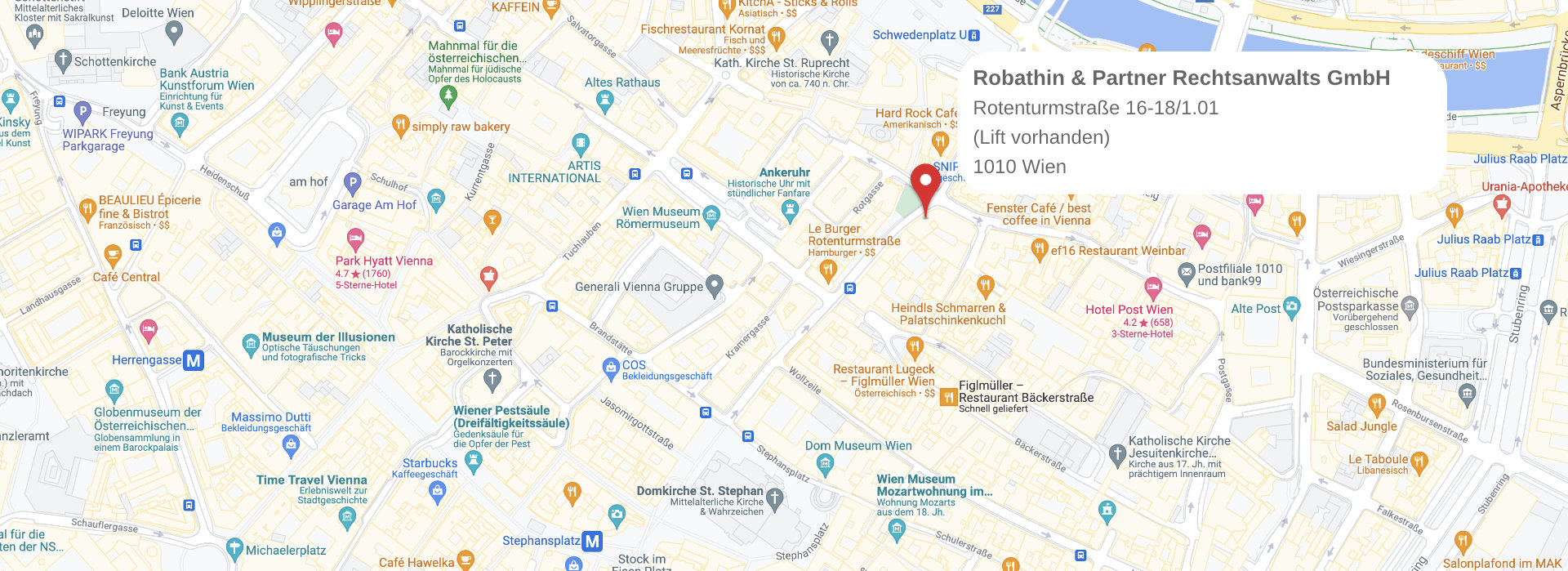 Karte zu Robathin Kanzlei Wien